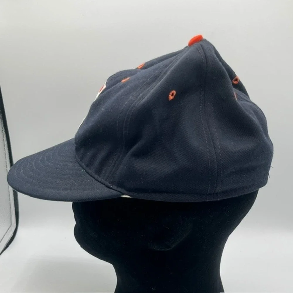 Vintage Illinois Fighting Illini Hat Pro-Line Cap Co Fitted Navy Blue Kids 7